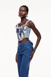 Celyn Baskılı Payetli Korse Üst